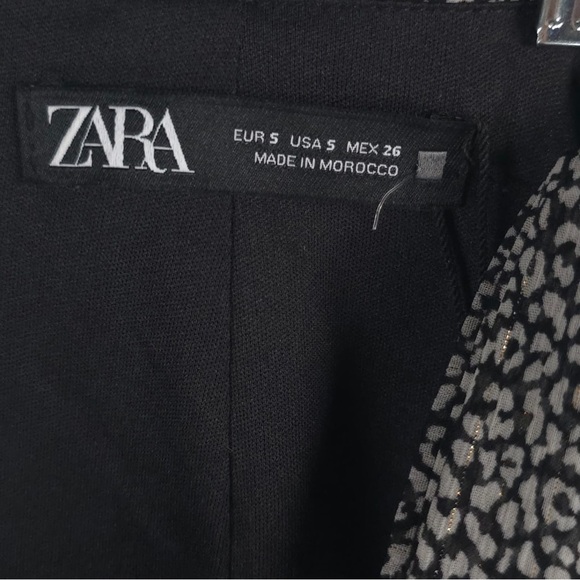 NWT ZARA Animal Print Mini Skirt Front Belt Gold Buckle Side Ruching 2297/741 S - Picture 6 of 15